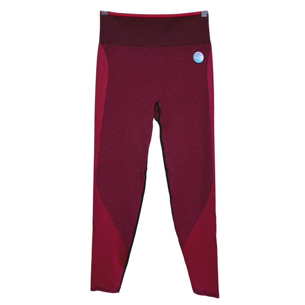 PINK Victorias Secret Seamless Leggings‎ Red Black Womens Medium